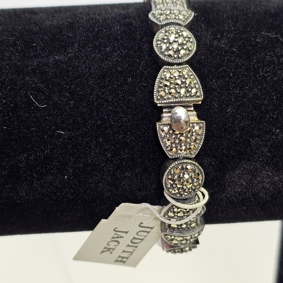 Judith Jack Art Deco Style Sterling Silver & Marcasites Bracelet! - Picture 4 of 6